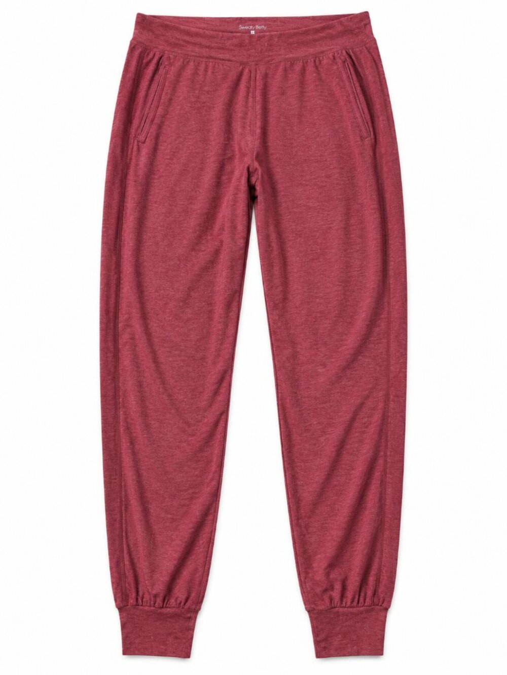 Sweaty Betty Gary Yoga Trousers Jogger Pants Medium Short Berry Heather Pockets